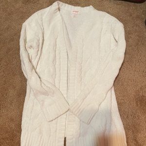 White and sparkly soft sweater polyester kids large